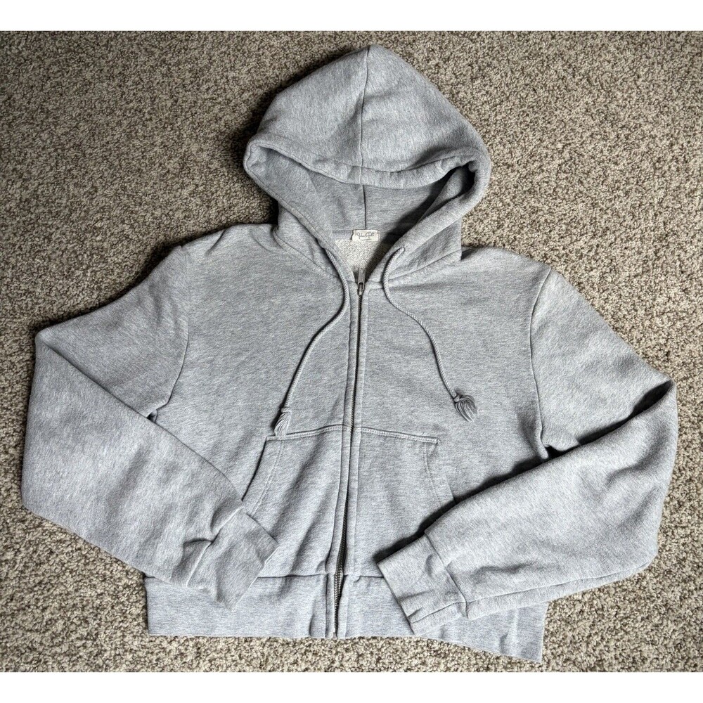Women's John Galt Gray Cropped Full-zip Hoodie, One Size